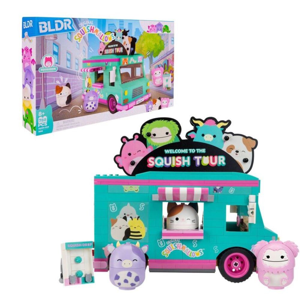 Squishmallows Deluxe Playset & 4 Figures Building Set - Tour Van
